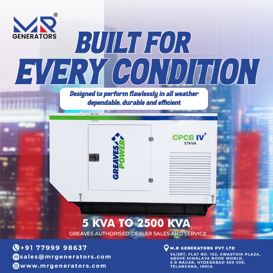 Top Generator Sales & Service in Hyderabad – 24/7 Support from MR Generators